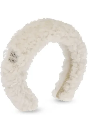 Miu Miu Logo-plaque shearling headband