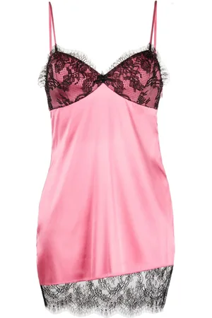 FLEUR DU MAL Lace-detail mini slip dress