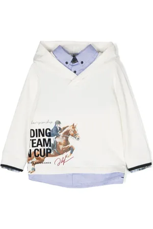 Lapin House Graphic-print layered hoodie