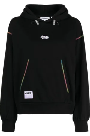 Chocoolate Logo-appliqué drawstring cotton hoodie