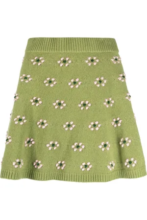 Kenzo Floral-motif wool skirt