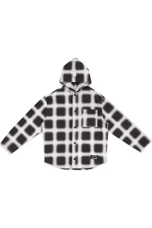 MARCELO BURLON Blurred Check long-sleeve hoodie