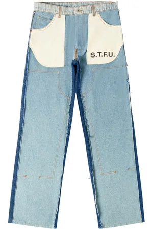 Heron Preston Logo-patch two-tone design jeans