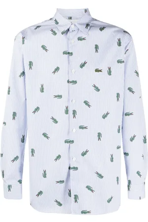 Comme des Garçons X Lacoste logo striped shirt