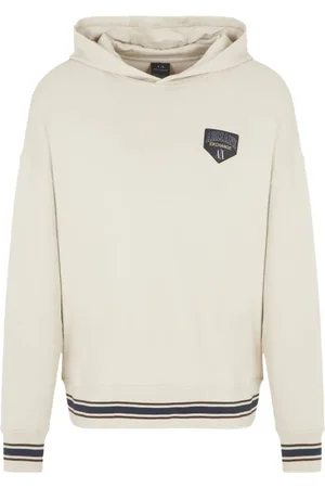 Armani Exchange Striped detailing drawstring hoodie