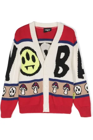 BARROW Patterned intarsia-knit V-neck cardigan