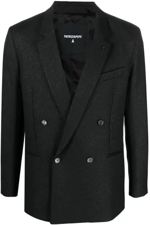 Patrizia Pepe Double-breasted mélange-effect blazer