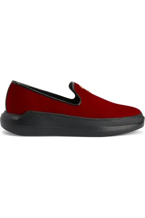 Giuseppe Zanotti Conley logo-plaque velvet loafers