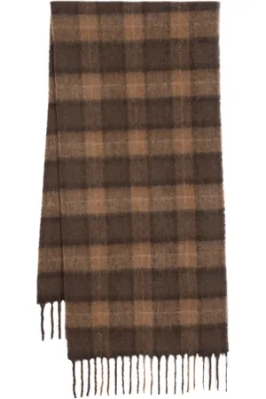 Woolrich Check-pattern fringed-edge scarf