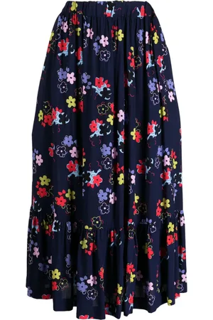 Comme des Garçons Ruffled floral-print midi skirt