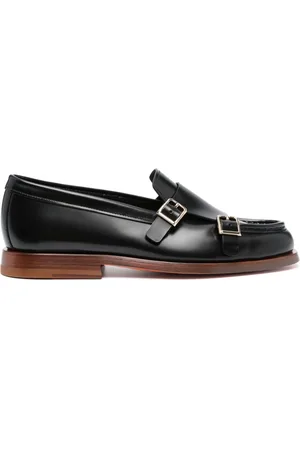santoni Double-buckle leather loafers