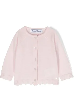 Tartine Et Chocolat Scallop-edge cashmere cardigan