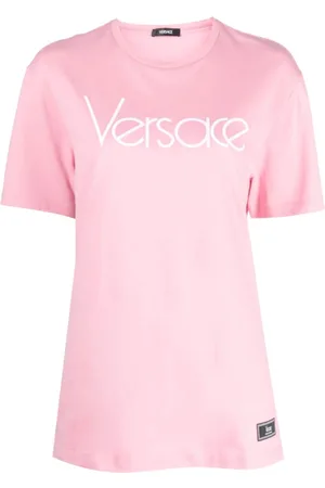 VERSACE Logo-embroidered cotton T-shirt