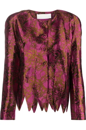 Destree Wade floral-jacquard satin jacket