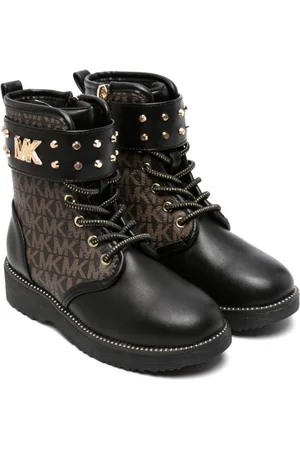 Michael Kors Kids Monogram-Print Lace-Up Boots