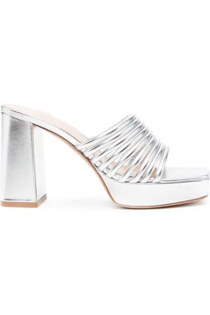 Gianvito Rossi Lena 100mm metallic-effect mules