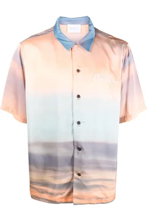 BLUE SKY INN Sunrise-print short-sleeve satin shirt
