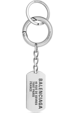 Off-White c/o AC Milan Logo Keychain in silver