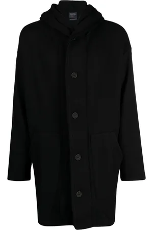 YOHJI YAMAMOTO Long-sleeved hooded single-breasted coat