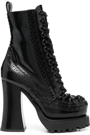 Moschino 120mm lace-up leather boots