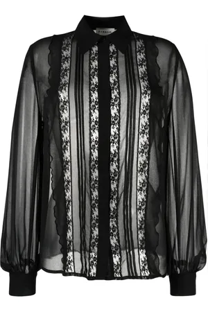 P.A.R.O.S.H. Floral-lace semi-sheered shirt