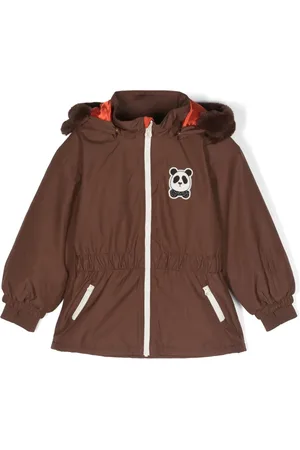 Mini Rodini Panda-patch hooded raincoat