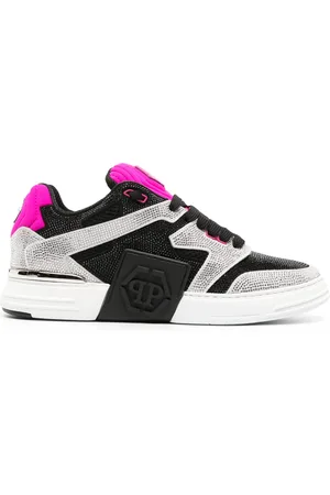 Philipp Plein Crystal-embellished lace-up sneakers