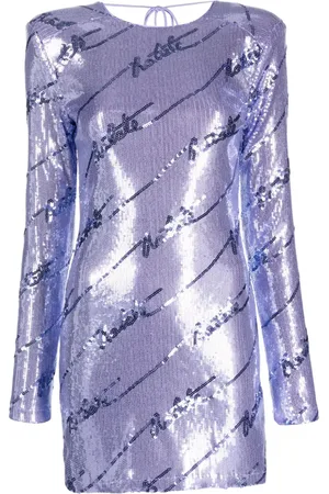 ROTATE Logo-embellished sequin minidress
