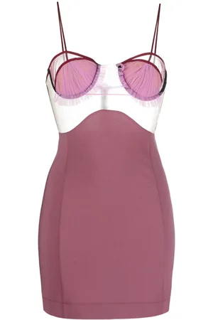 Nensi Dojaka Sheer-panelling bustier minidress