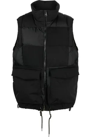SACAI Suede-panel padded gilet