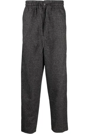 Kenzo Logo-patch check-pattern tapered trousers