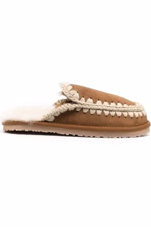 Mou Braided shearling slippers