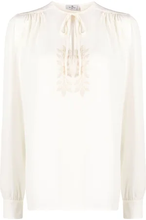 Etro Leaf-embroidered silk blouse