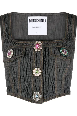 Moschino Couture! Printed-cotton Ladies Who Lunch Over Shirt with Bre Size 40