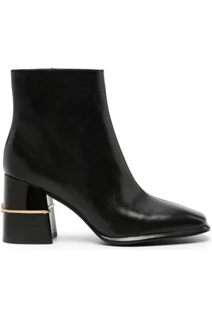 Tory Burch 80mm Double T-detail leather ankle boots