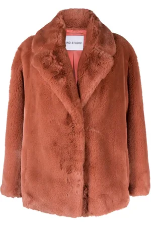 Stand Studio Faux-fur notched-lapels jacket
