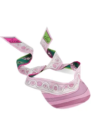 Puccini Abstract-print silk visor hat