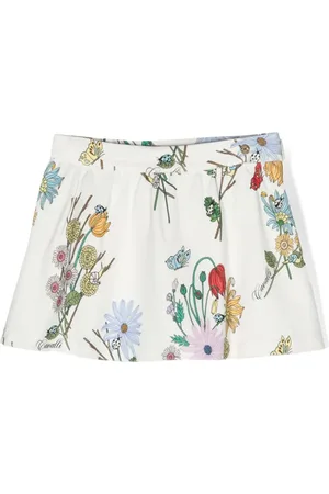 Roberto Cavalli Logo-plaque floral-print skirt