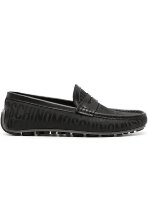 Moschino Logo-monogram leather loafers