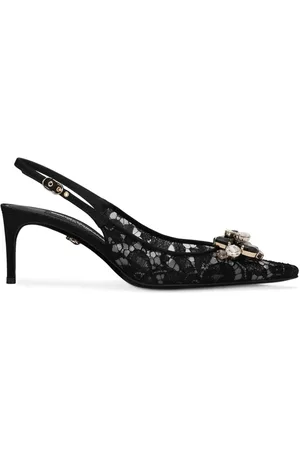 Dolce & Gabbana Crystal lace slingback pumps