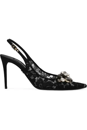 Dolce & Gabbana Crystal lace slingback pumps