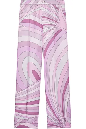Puccini Abstract-print silk trousers