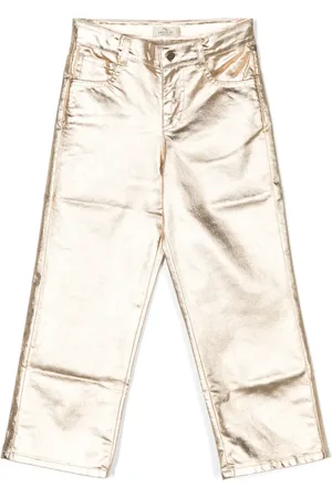 Le pandorine Metallic-finish straight-leg trousers