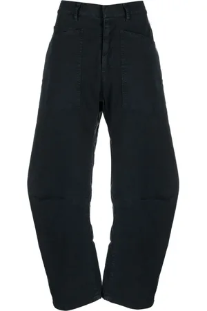 NILI LOTAN Concealed-fastening cotton straight trousers