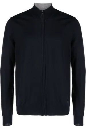 corneliani Logo-patch zip-up cardigan