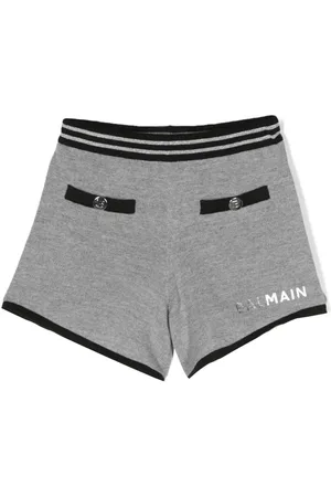 Balmain Logo-print wool shorts