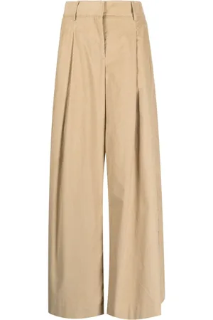 TWP Pressed-crease cotton flared trousers