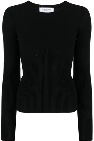 Marine Serre Ribbed-knit long-sleeved top