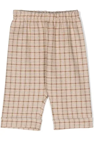 Il gufo Check-pattern cotton trousers