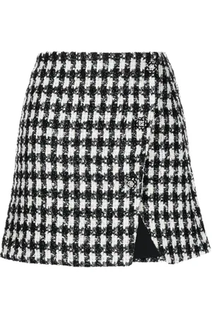 Self-Portrait Houndstooth boucl?? skirt